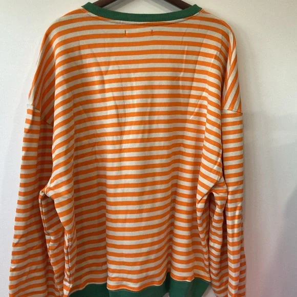 FP Movement by Free People Orange and Green Striped Sweater - Picture 6 of 7
